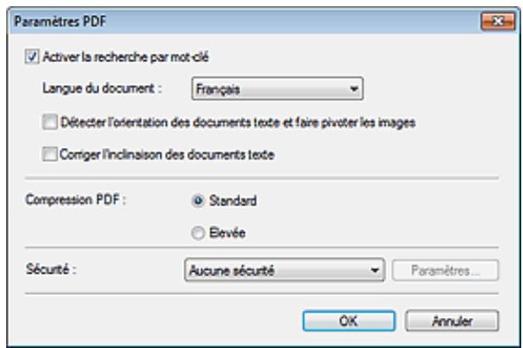 CANON PIXMA MX495 - Boîte de dialogue Paramètres PDF - 1