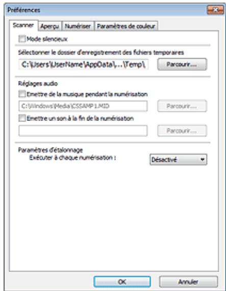 CANON PIXMA MX495 - Boîte de dialogue Préférences - 1