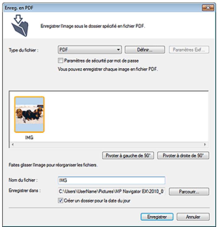 CANON PIXMA MX495 - Boîte de dialogue Enregistrer en fichier PDF - 1