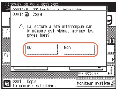 CANON IMAGERUNNER 2535 - Si un écran contextuel reconnaissant [Oui] et [Non] s'affiche : - 1
