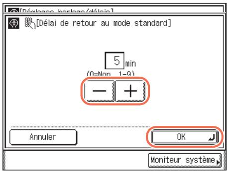 CANON IMAGERUNNER 2535 - Appuyez sur (mode utilisateur)  [réglages horloge/délais]. - 2