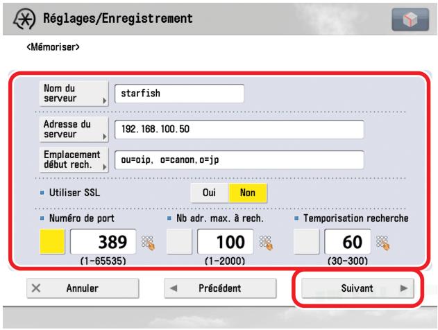 CANON IMAGERUNNER ADVANCE C5030I - Spécifier chaque réglage → appuyer sur [Suant]. - 1