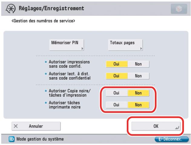 CANON IMAGERUNNER ADVANCE C5030I - Sélectionner [Oui] ou [Non] → appuyer sur [OK]. - 1