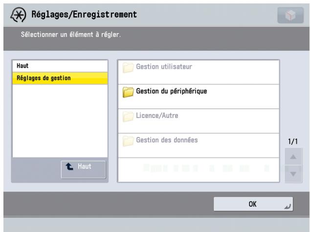 CANON IMAGERUNNER ADVANCE C5030I - Afficher le réglage souhaité à partir de la liste de droite. - 2