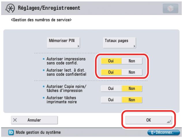 CANON IMAGERUNNER ADVANCE C5030I - Sélectionner [Oui] ou [Non] → appuyer sur [OK]. - 1