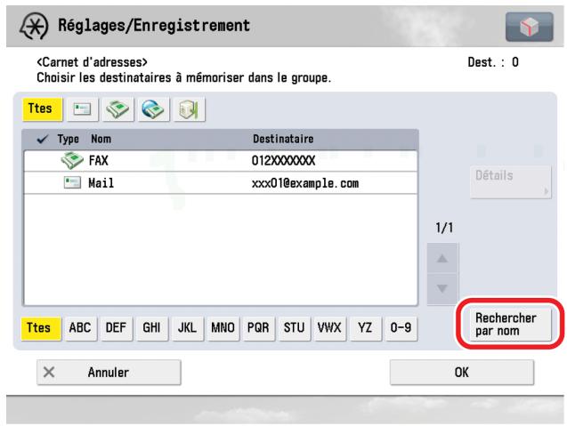 CANON IMAGERUNNER ADVANCE C5030I - Suppression d'adresses - 1
