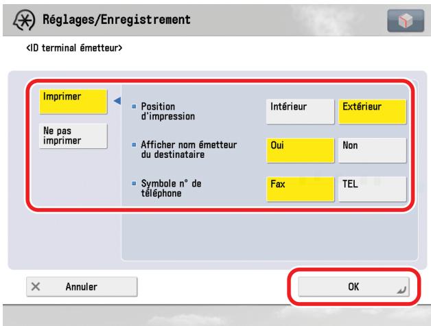 CANON IMAGERUNNER ADVANCE C5030I - Spécifier chaque réglage  appuyer sur [OK]. - 1