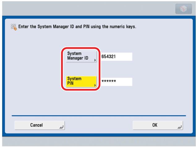 CANON IMAGERUNNER ADVANCE C5030I - Réglages de l'administrateur système définis et Gestion des numérios de service utilisée - 1