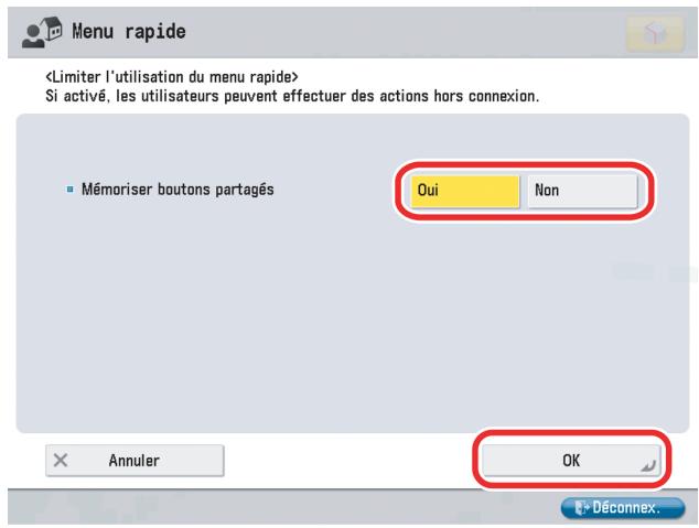 CANON IMAGERUNNER ADVANCE C5030I - Indiquer les droits des simples utilisateurs  appuyer sur [OK]. - 1