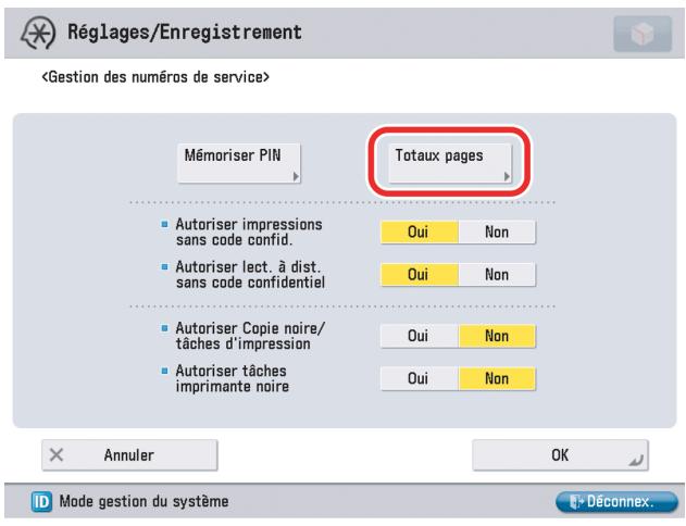 CANON IMAGERUNNER ADVANCE C5030I - Appuyer sur [Totaux impression]. - 1