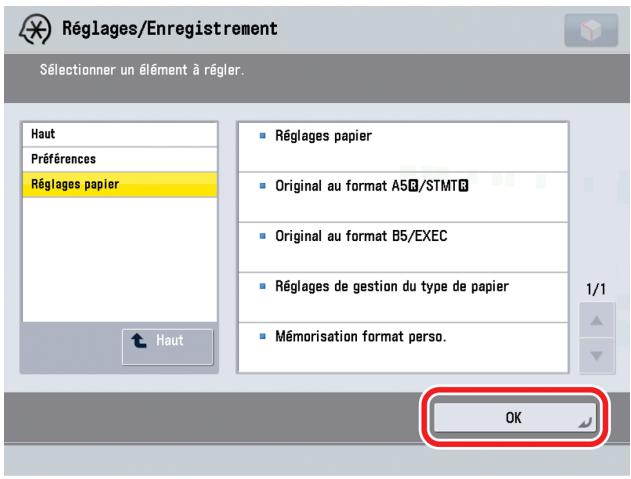 CANON IMAGERUNNER ADVANCE C5030I - Spécifier le réglage → appuyer sur [OK]. - 1