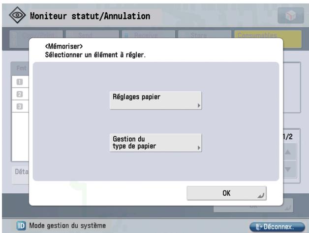 CANON IMAGERUNNER ADVANCE C5030I - Sélectionner un élément à enregistrer/définir. - 1
