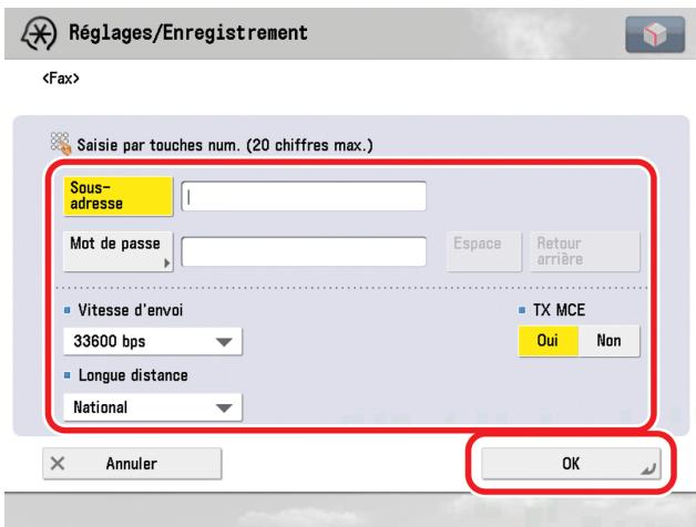 CANON IMAGERUNNER ADVANCE C5030I - Spécifier chaque réglage  appuyer sur [OK]. - 1