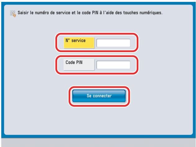 CANON IMAGERUNNER ADVANCE C5030I - Si le système d'authentication par défaut (Gestion des numérios de service) est sélectionné : - 1