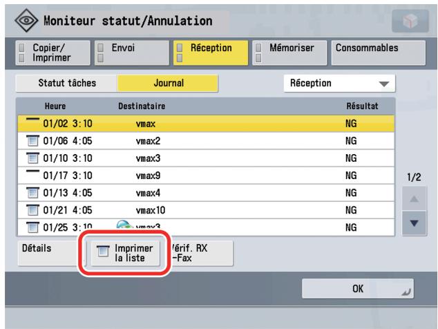 CANON IMAGERUNNER ADVANCE C5030I - Appuyer sur [Imprimer la liste]. - 1