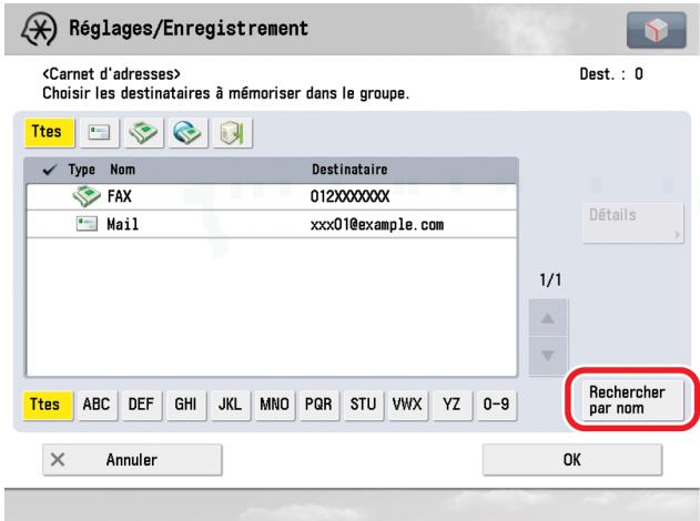 CANON IMAGERUNNER ADVANCE C5030I - Sélectionner le destinataire  appuyer sur [OK]. - 1