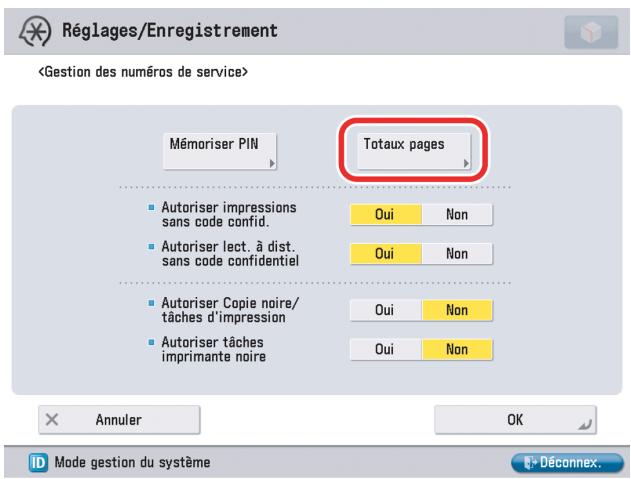 CANON IMAGERUNNER ADVANCE C5030I - Appuyer sur [Totaux impression]. - 1
