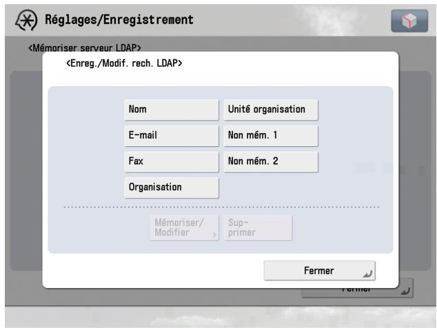 CANON IMAGERUNNER ADVANCE C5030I - Mémorisation/modification des attributs de recherche LDAP - 1