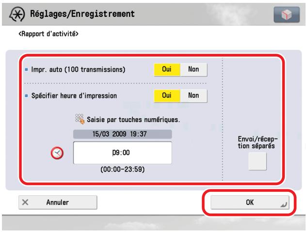 CANON IMAGERUNNER ADVANCE C5030I - Spécifier chaque réglage → appuyer sur [OK]. - 1