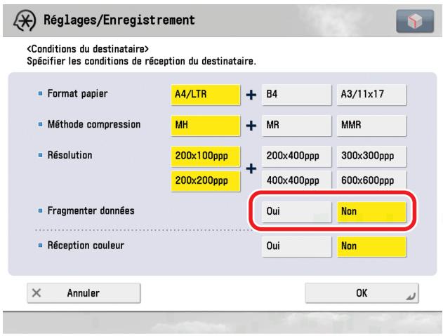 CANON IMAGERUNNER ADVANCE C5030I - Appuyer sur [Conditions du destinataires] → Sélectionner [Oui] ou [Non] pour . - 1
