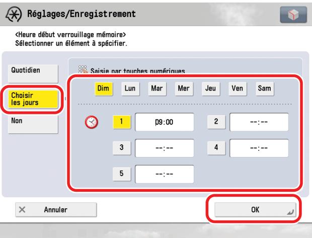 CANON IMAGERUNNER ADVANCE C5030I - Sélectionner [Quotidien], [Choisir les jours] ou [Non]. - 2