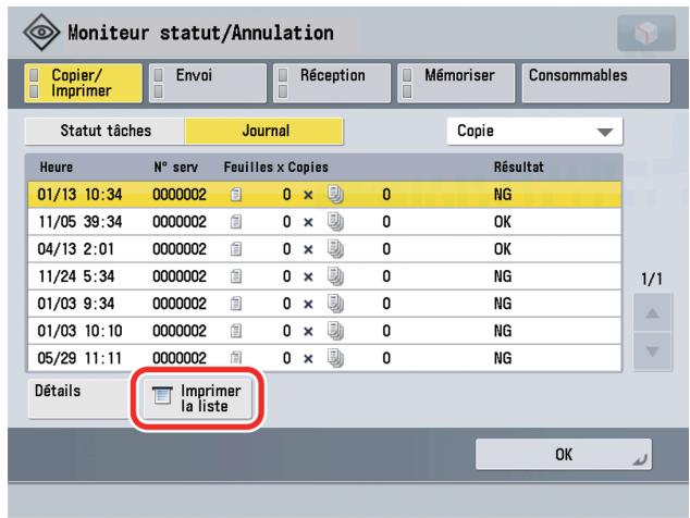 CANON IMAGERUNNER ADVANCE C5030I - Appuyer sur [Imprimer la liste]. - 1
