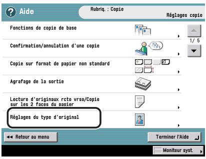 CANON IR5075 - Appuyer sur [Copie]  [Réglages du type d'original]. - 3