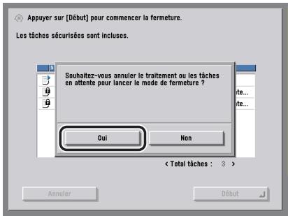 CANON IR5075 - Vérifier le message affiché → appuyer sur [Oui]. - 1