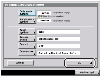 CANON IR5075 - Spécifier les réglages souhaités → appuyer sur [OK]. - 1