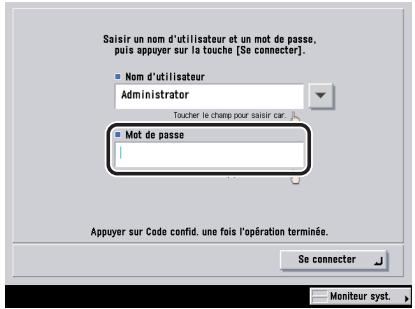CANON IR5075 - Appuyer sur [Mot de passer]. - 1