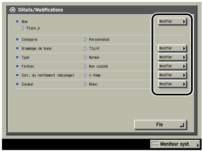 CANON IR5075 - Appuyer sur [Modifier] pour les éléments à modifier. - 1