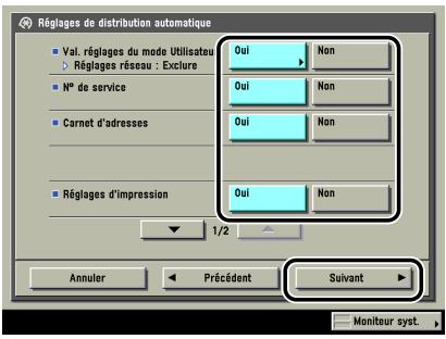 CANON IR5075 - Sélectionner les informations de périphérique à distribuer  appuyer sur [Suvant]. - 1