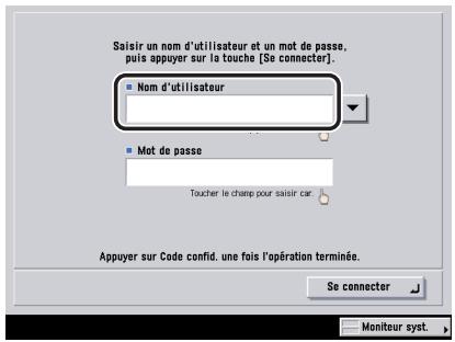 CANON IR5075 - Appuyer sur [Nom d'utilisateur]. - 1