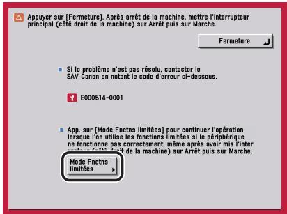 CANON IR5075 - Appuyer sur [Mode Fnctns limitées]. - 1