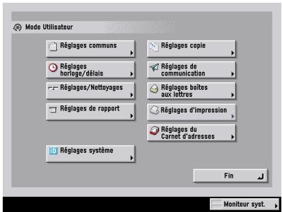 CANON IR5075 - Appuyer sur [Fin] plusieurs fois pour revenir à l'écran des fonctions de base. - 1