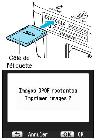 CANON SELPHY CP800 - Impression d'images en utilisant les réglages spécifique à un apparéil photo (Impression DPOF) - 2