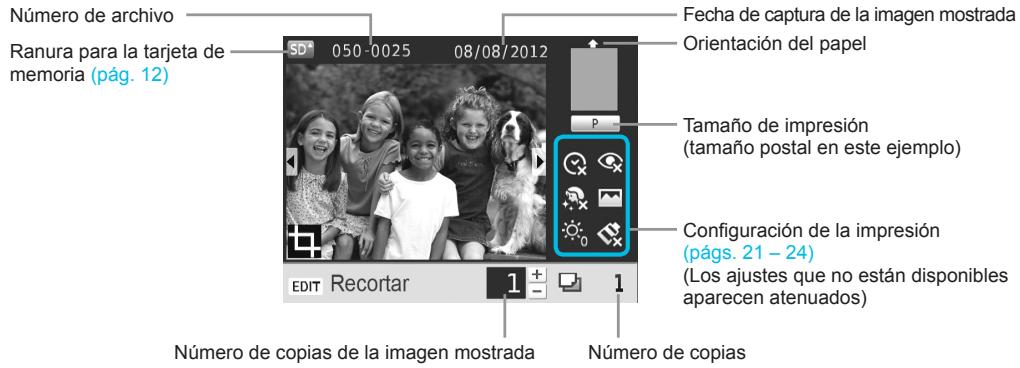 CANON SELPHY CP900 - Información que aparece en la pantalla - 1