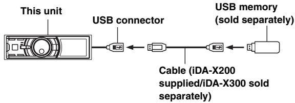 ALPINE IDA-X200 - Connect USB memory - 1