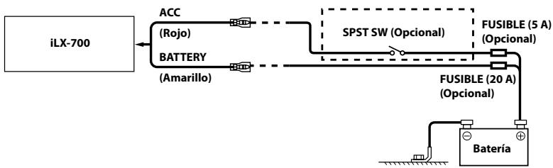 ALPINE ILX-700 - Diagrama de connexion del interruptor SPST (vendido por separado) - 1
