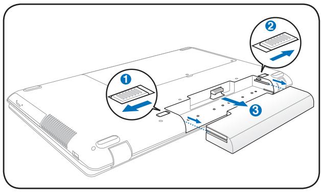 ASUS K756UQ-TY318T - Pour retirer la batterie : - 1