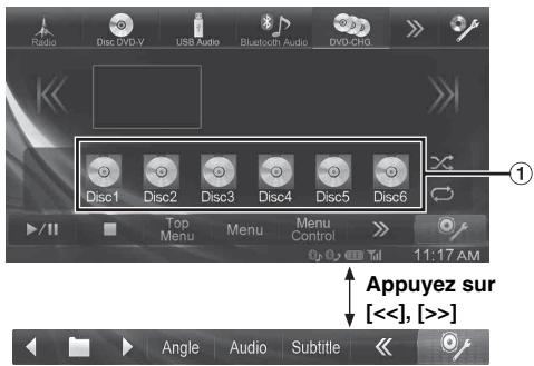 ALPINE INE-W990BT, INE-W990 HDMI, INE-W990HDMI - À propos de l'écran d'opération du changeur de DVD - 1