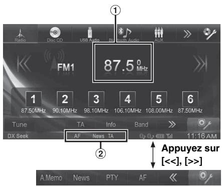 ALPINE INE-W990BT, INE-W990 HDMI, INE-W990HDMI - Exemple d'affichage des informations RDS - 1