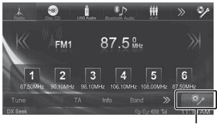 ALPINE INE-W990BT, INE-W990 HDMI, INE-W990HDMI - À propos du bouton Réglages Audio - 1