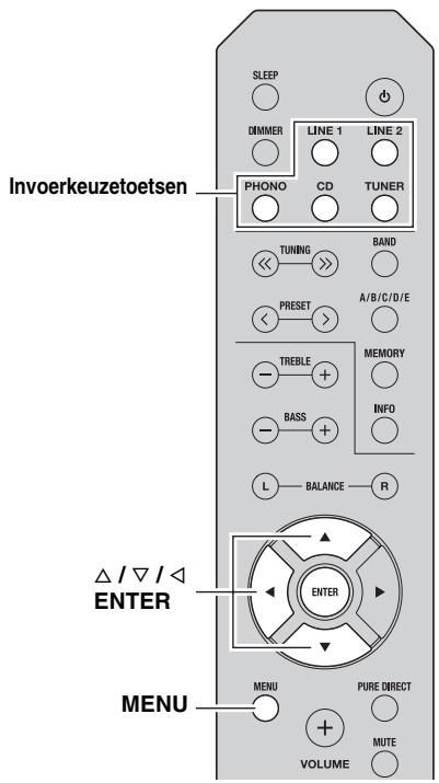 YAMAHA A-S201 - HET OPTIEMENU INSTellen VOOR INVOERBRONNEN - 1