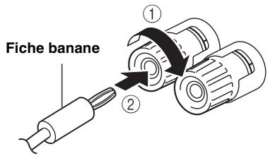 YAMAHA A-S201 - Raccordement avec une fiche banane (sauf modèles pour l'asie, le royaume-uni et l'europe) - 1