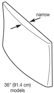 narrow 36" (91.4 cm) models