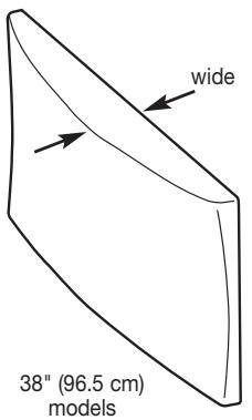 wide 38" (96.5 cm) models