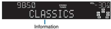 YAMAHA RX-V773 - ■ Affichage des informations Radio Data System - 3