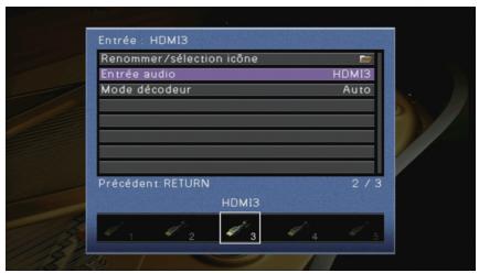 YAMAHA RX-V773 - Configuration des sources d'entrée (menu Entrée) - 4