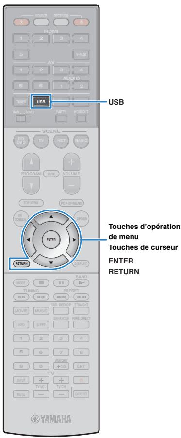 YAMAHA RX-V773 - Raccordez le cable USB à la prise USB. - 5